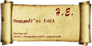 Hagymási Edit névjegykártya
